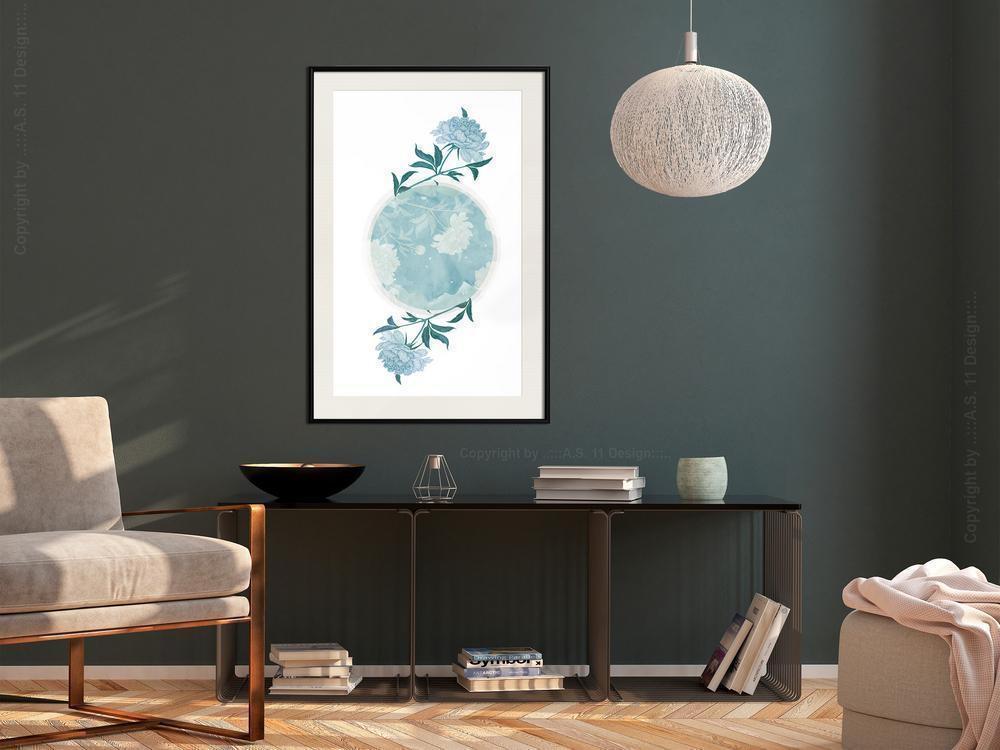 Botanical Wall Art - World in Shades of Blue-artwork for wall with acrylic glass protection