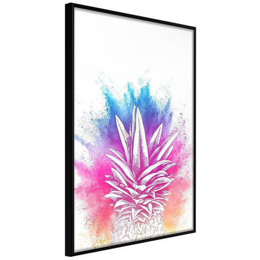 Botanical Wall Art - Rainbow Pineapple Crown-artwork for wall with acrylic glass protection