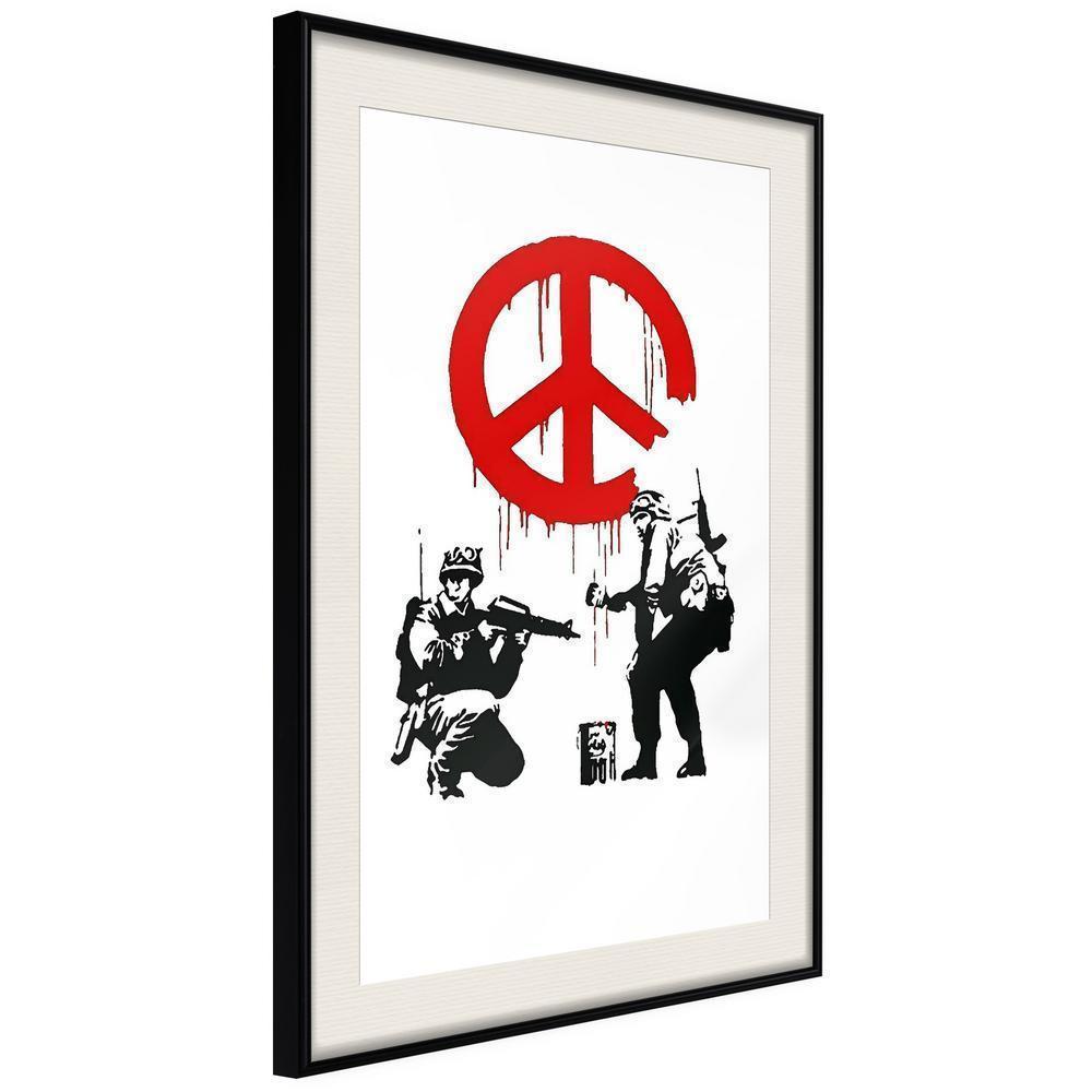 Urban Art Frame - Banksy: CND Soldiers I-artwork for wall with acrylic glass protection