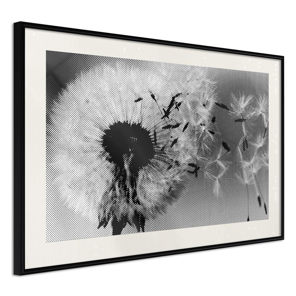 Botanical Wall Art - Dandelion in the Wind-artwork for wall with acrylic glass protection