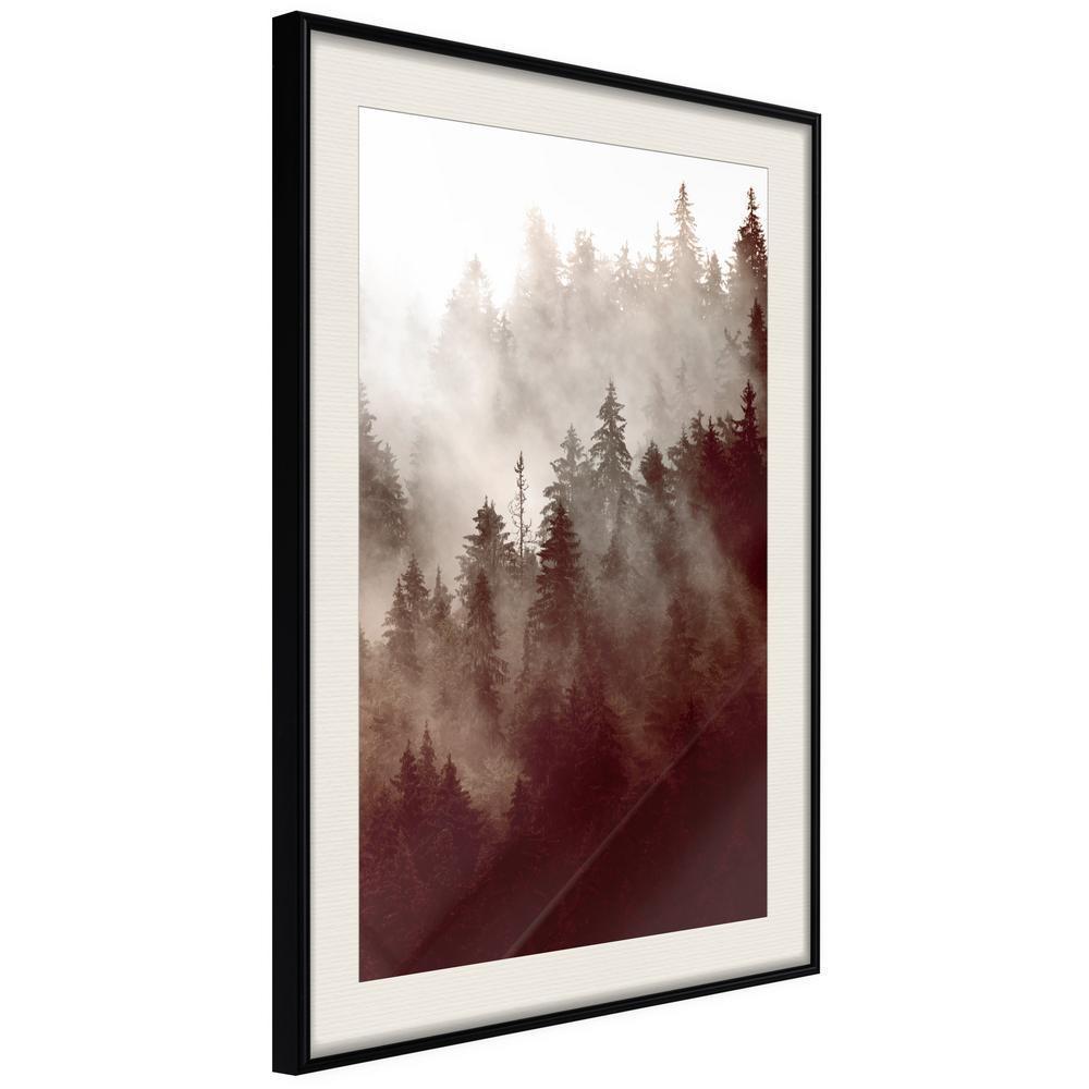 Autumn Framed Poster - Forest Fog-artwork for wall with acrylic glass protection