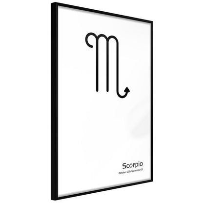 Typography Framed Art Print - Zodiac: Scorpio II-artwork for wall with acrylic glass protection