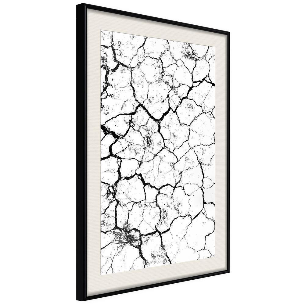 Black and White Framed Poster - Drought-artwork for wall with acrylic glass protection