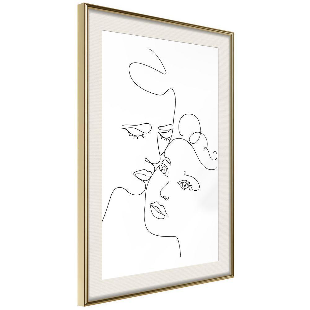 Black and White Framed Poster - Soulmates-artwork for wall with acrylic glass protection