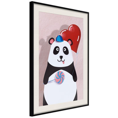 Nursery Room Wall Frame - Happy Panda-artwork for wall with acrylic glass protection