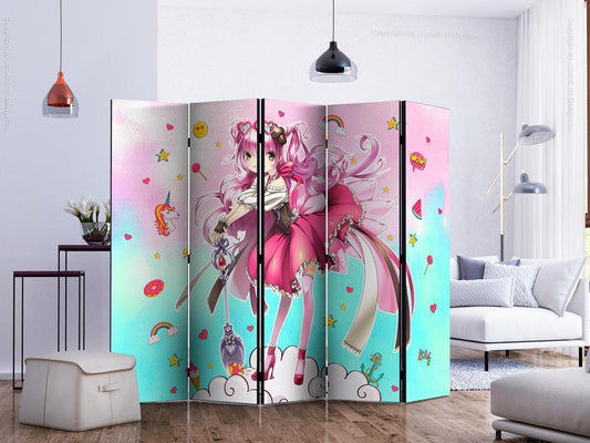 Decorative partition-Room Divider - Sorceress Miko II-Folding Screen Wall Panel by ArtfulPrivacy