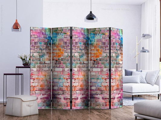 Decorative partition-Room Divider - Chromatic Wall II-Folding Screen Wall Panel by ArtfulPrivacy