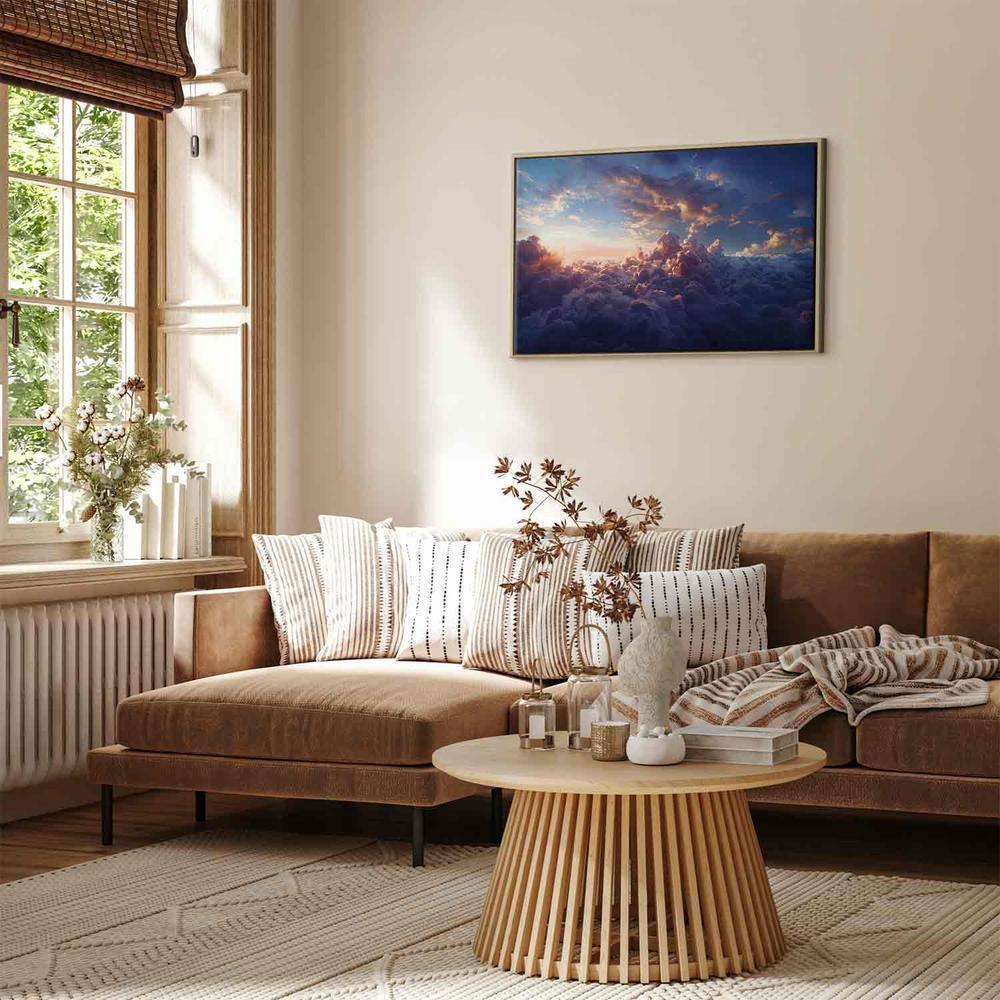 Canvas Print - The Sun in Hiding: The Golden Face of the Sky Over a Cloudy Sea