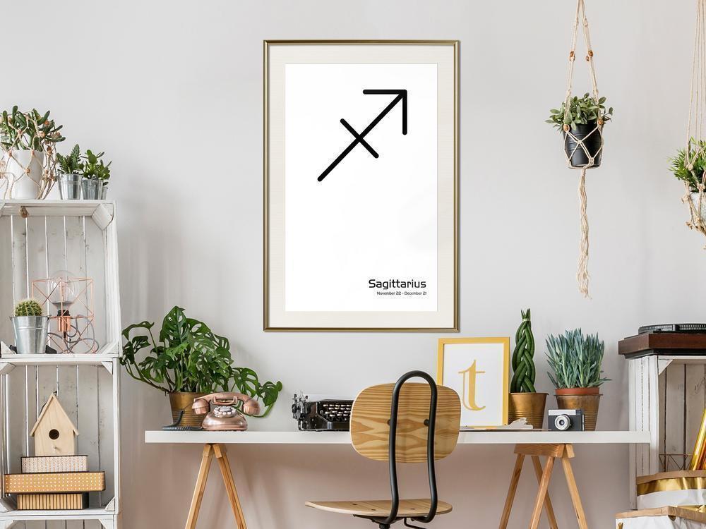 Typography Framed Art Print - Zodiac: Sagittarius II-artwork for wall with acrylic glass protection