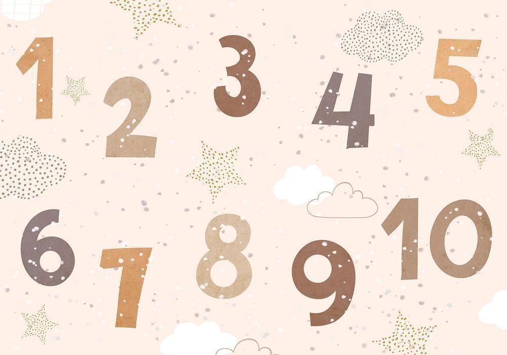 Wall Mural - Numbers Among Snowflakes-Wall Murals-ArtfulPrivacy