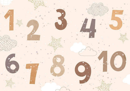 Wall Mural - Numbers Among Snowflakes-Wall Murals-ArtfulPrivacy