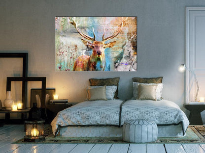 Canvas Print - Deer on Wood-ArtfulPrivacy-Wall Art Collection