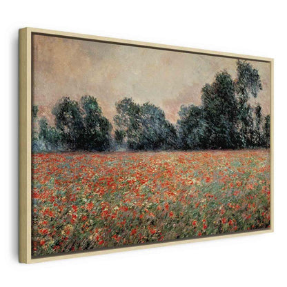 Impression sur toile - Champ de coquelicots sauvages (Claude Monet)