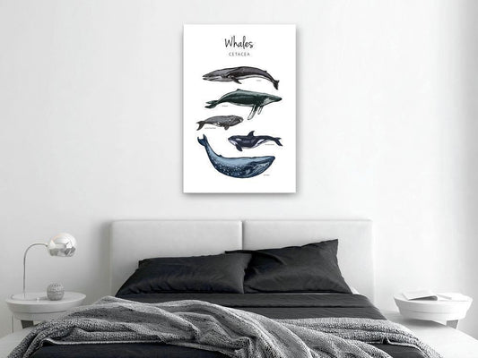 Canvas Print - Whales (1 Part) Vertical-ArtfulPrivacy-Wall Art Collection