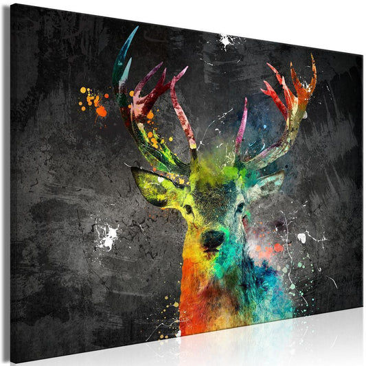 Canvas Print - Rainbow Deer (1 Part) Wide-ArtfulPrivacy-Wall Art Collection