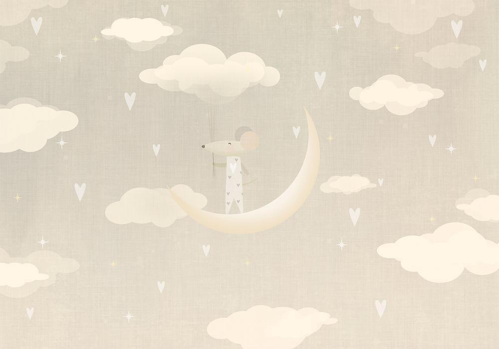 Wall Mural - Mouse on the Moon-Wall Murals-ArtfulPrivacy