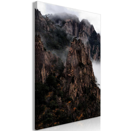 Canvas Print - Heart of Mountain Landscape (1-part) - Clouds Amid Rocks