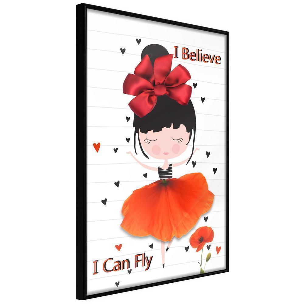 Nursery Room Wall Frame - Poppy Dancer-artwork for wall with acrylic glass protection