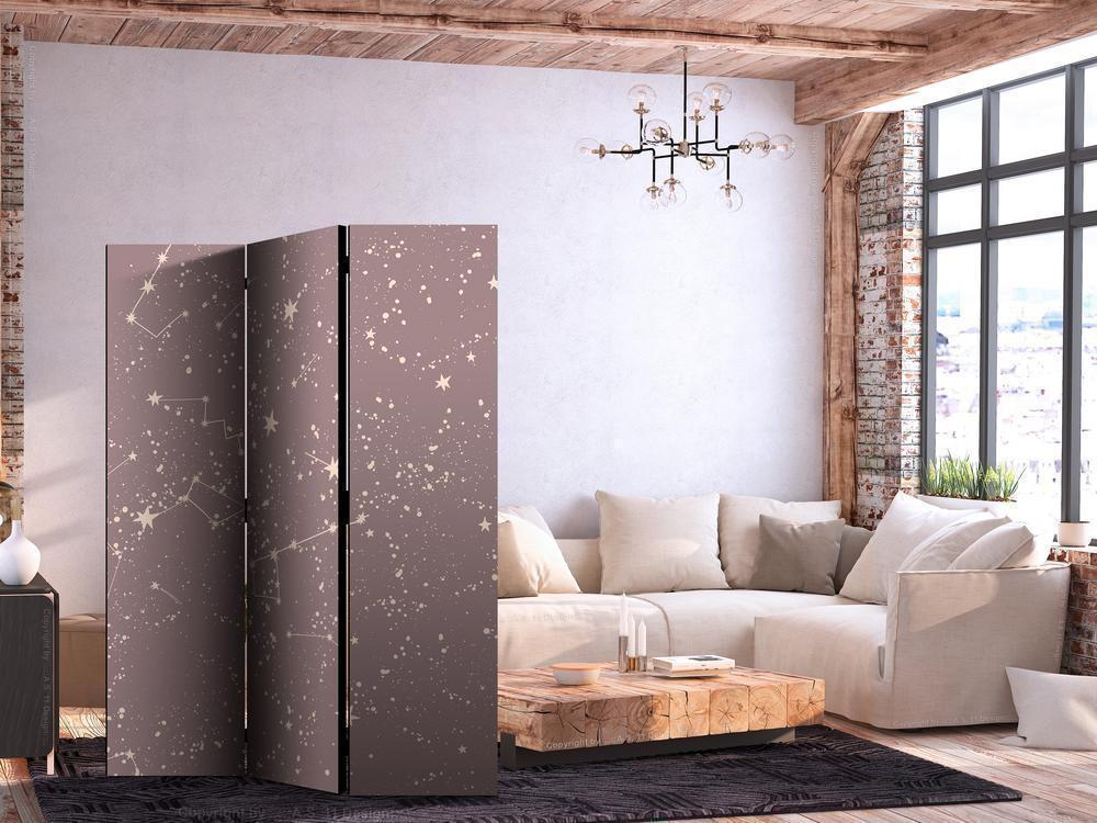 Room Divider - Night Sky - Artistic Constellations and Stars in Pastel Shades