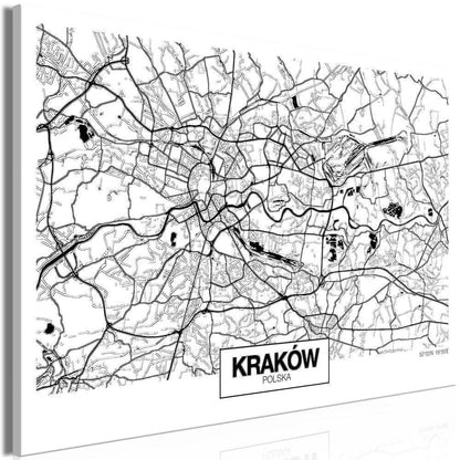 Canvas Print - City Plan: Krakow (1 Part) Wide-ArtfulPrivacy-Wall Art Collection