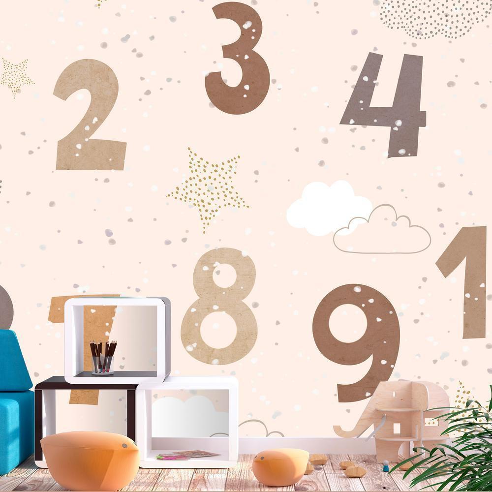 Wall Mural - Numbers Among Snowflakes-Wall Murals-ArtfulPrivacy