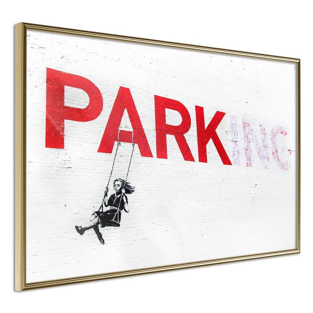 Urban Art Frame - Banksy: Park(ing)-artwork for wall with acrylic glass protection