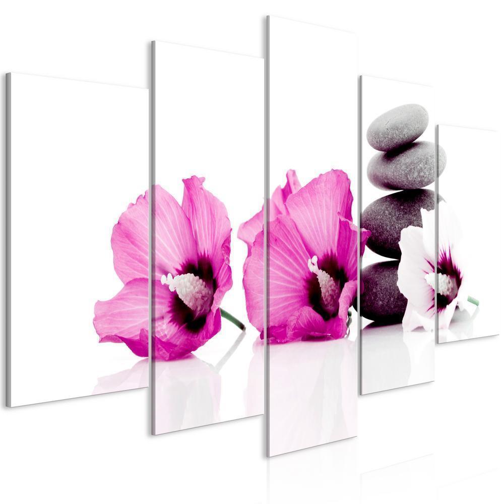 Canvas Print - Calm Mallow (5 Parts) Wide Pink-ArtfulPrivacy-Wall Art Collection