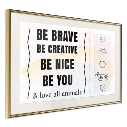 Typography Framed Art Print - Life Values-artwork for wall with acrylic glass protection