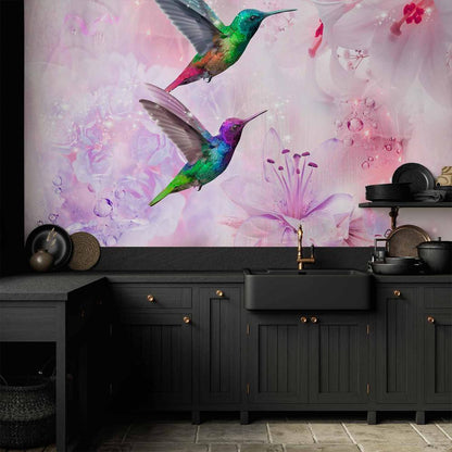 Wall Mural - Colourful Hummingbirds (Purple)