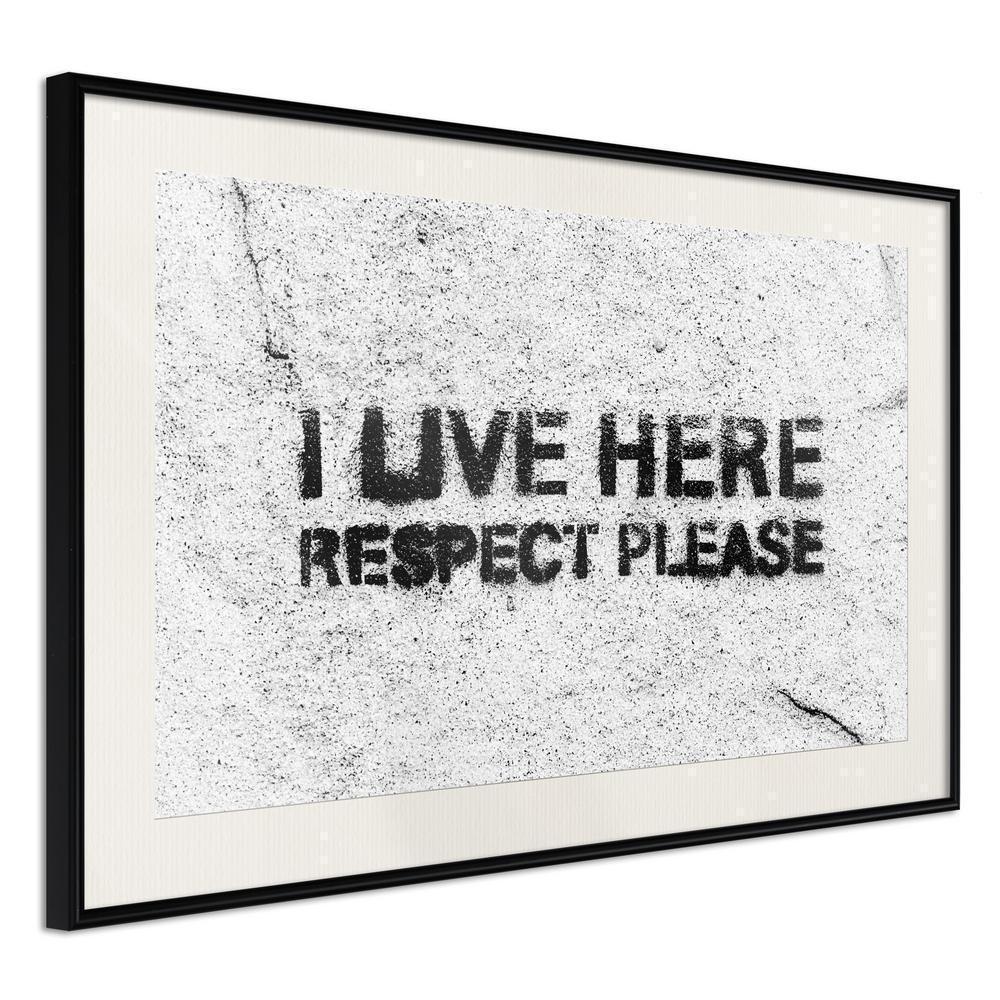 Typography Framed Art Print - Respect-artwork for wall with acrylic glass protection