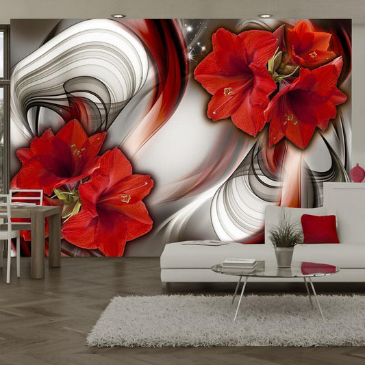 Wall Mural - Amaryllis - Ballad of the Red-Wall Murals-ArtfulPrivacy