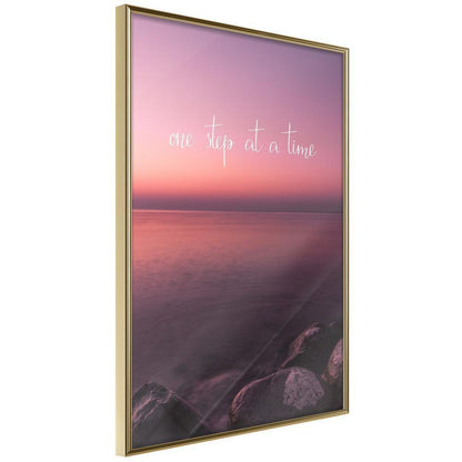 Typography Framed Art Print - Step by Step-artwork for wall with acrylic glass protection