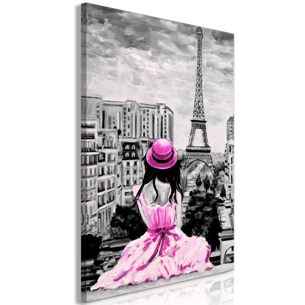 Canvas Print - Paris Colour (1 Part) Vertical Pink-ArtfulPrivacy-Wall Art Collection