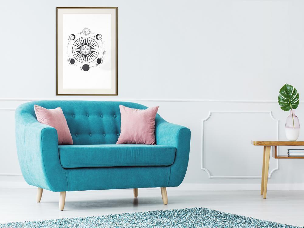 Black and white Wall Frame - Sun and Moon-artwork for wall with acrylic glass protection