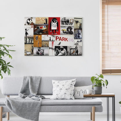 Canvas Print - Banksy - collage-ArtfulPrivacy-Wall Art Collection