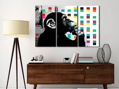 Canvas Print - The Thinker Monkey by Banksy-ArtfulPrivacy-Wall Art Collection