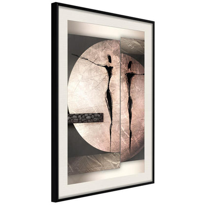 Abstract Poster Frame - Two Figures-artwork for wall with acrylic glass protection