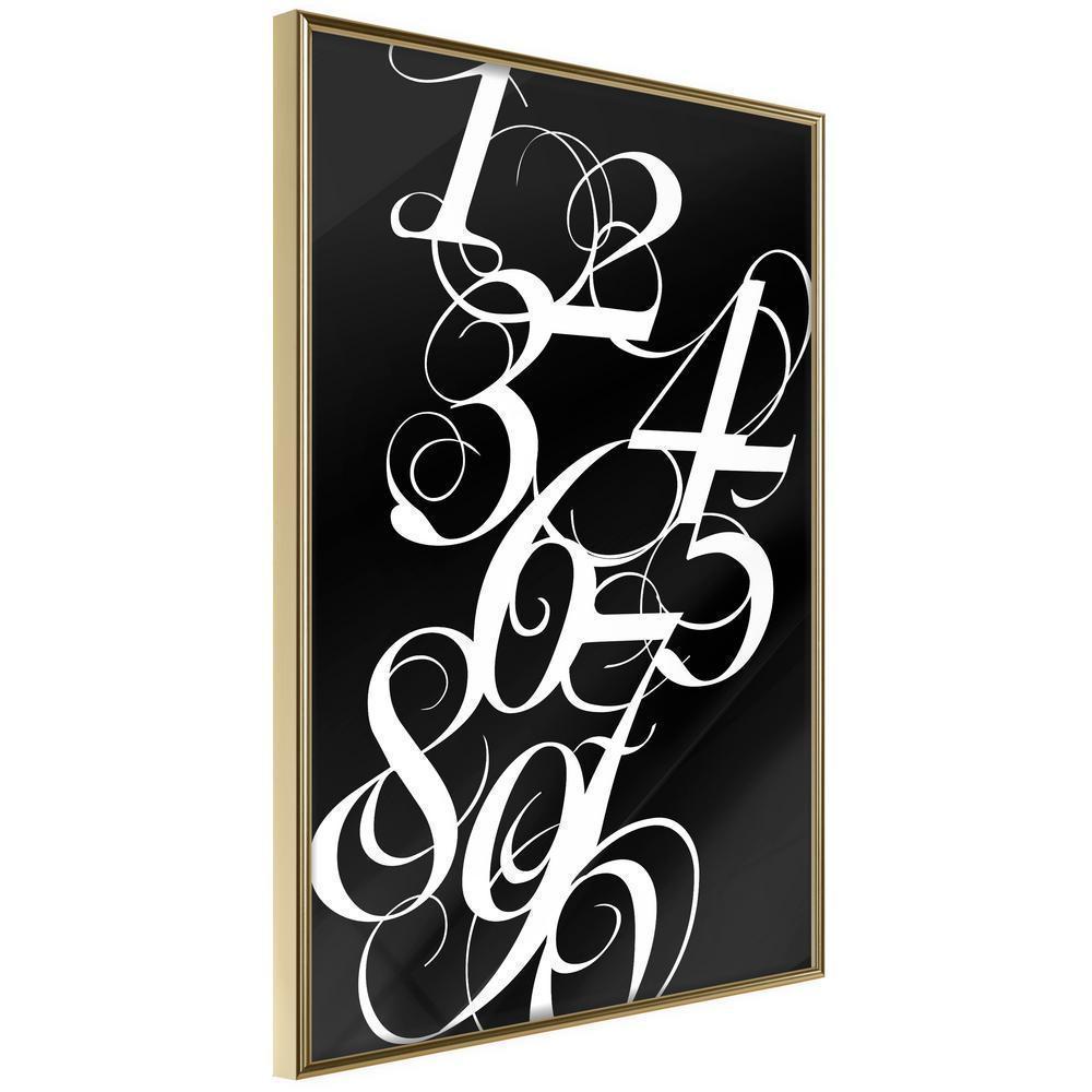Typography Framed Art Print - Alphabet of Digits-artwork for wall with acrylic glass protection