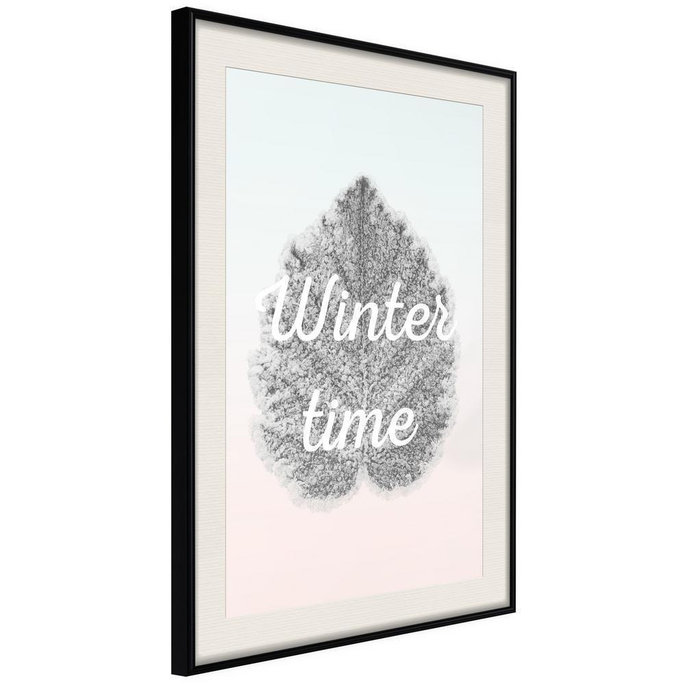 Winter Design Framed Artwork - Winter Leaf-artwork for wall with acrylic glass protection