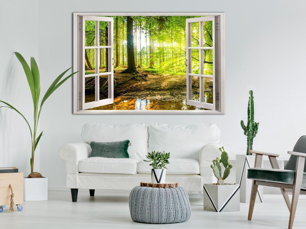 Canvas Print - Window: View on Forest-ArtfulPrivacy-Wall Art Collection