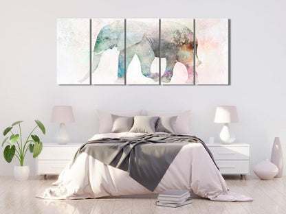 Canvas Print - Painted Elephant (5 Parts) Narrow-ArtfulPrivacy-Wall Art Collection
