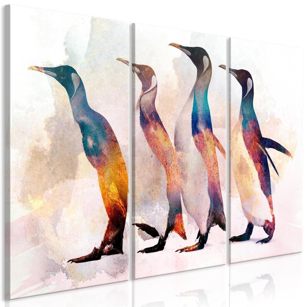 Canvas Print - Penguin Wandering (3 Parts)-ArtfulPrivacy-Wall Art Collection