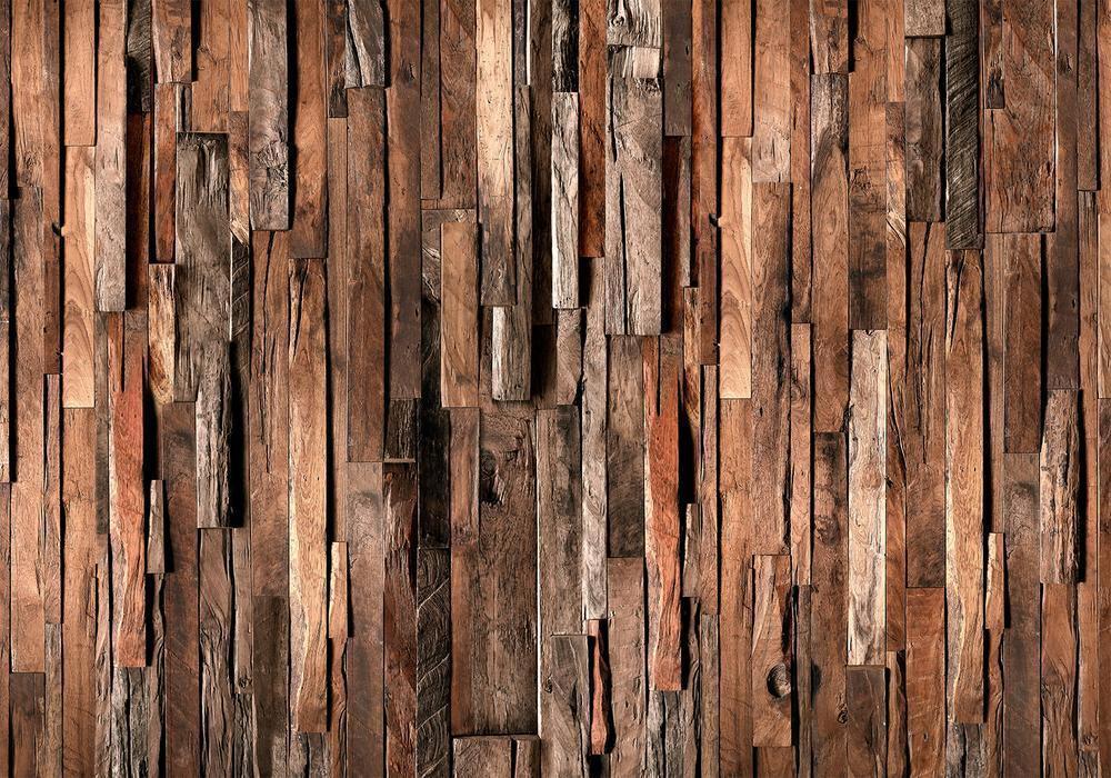 Wall Mural - Wooden Curtain (Brown)-Wall Murals-ArtfulPrivacy