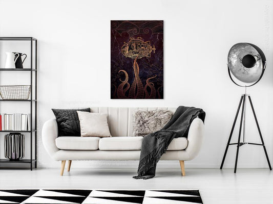 Canvas Print - Golden Submarine (1 Part) Vertical-ArtfulPrivacy-Wall Art Collection