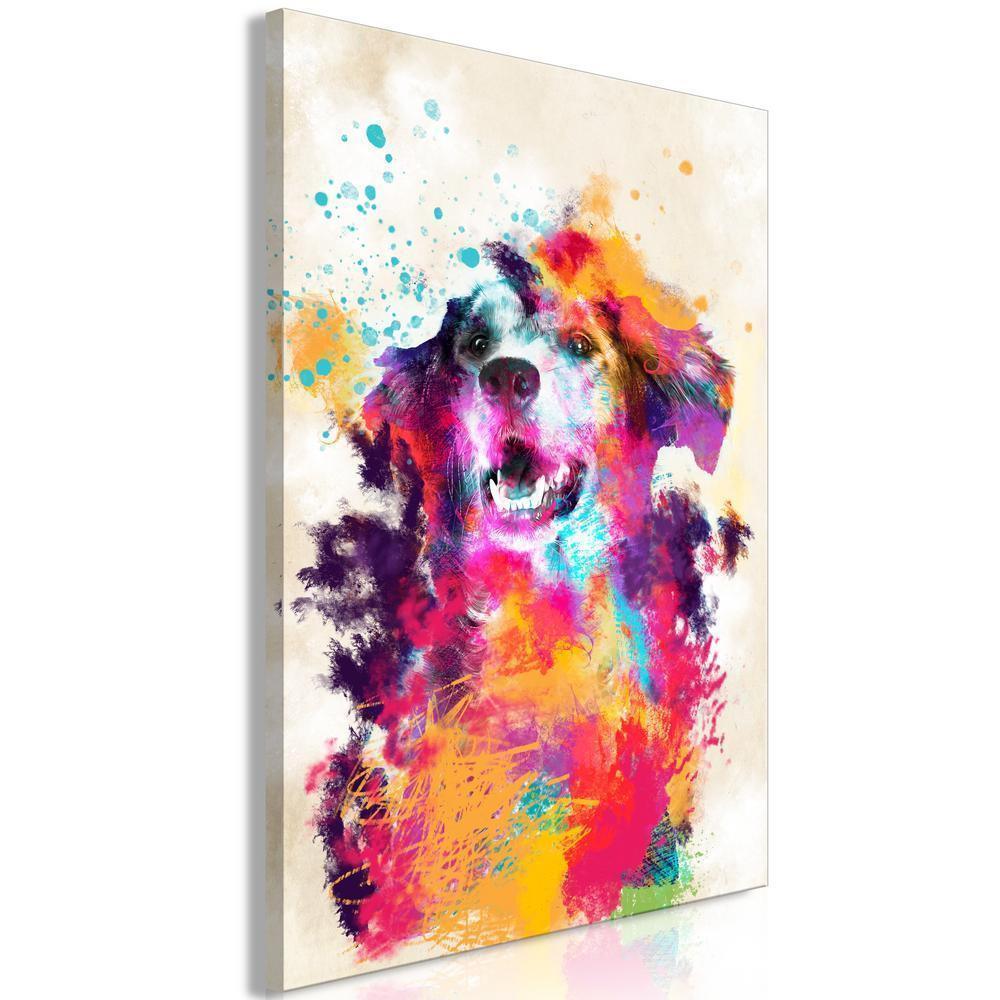 Canvas Print - Watercolor Dog (1 Part) Vertical-ArtfulPrivacy-Wall Art Collection