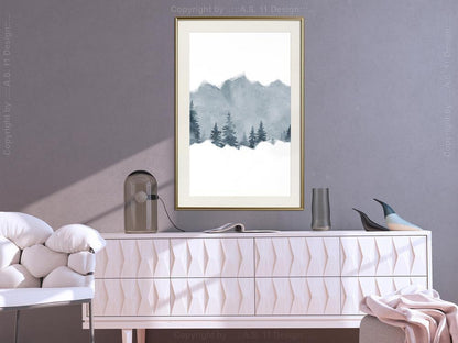 Winter Design Framed Artwork - Taiga-artwork for wall with acrylic glass protection