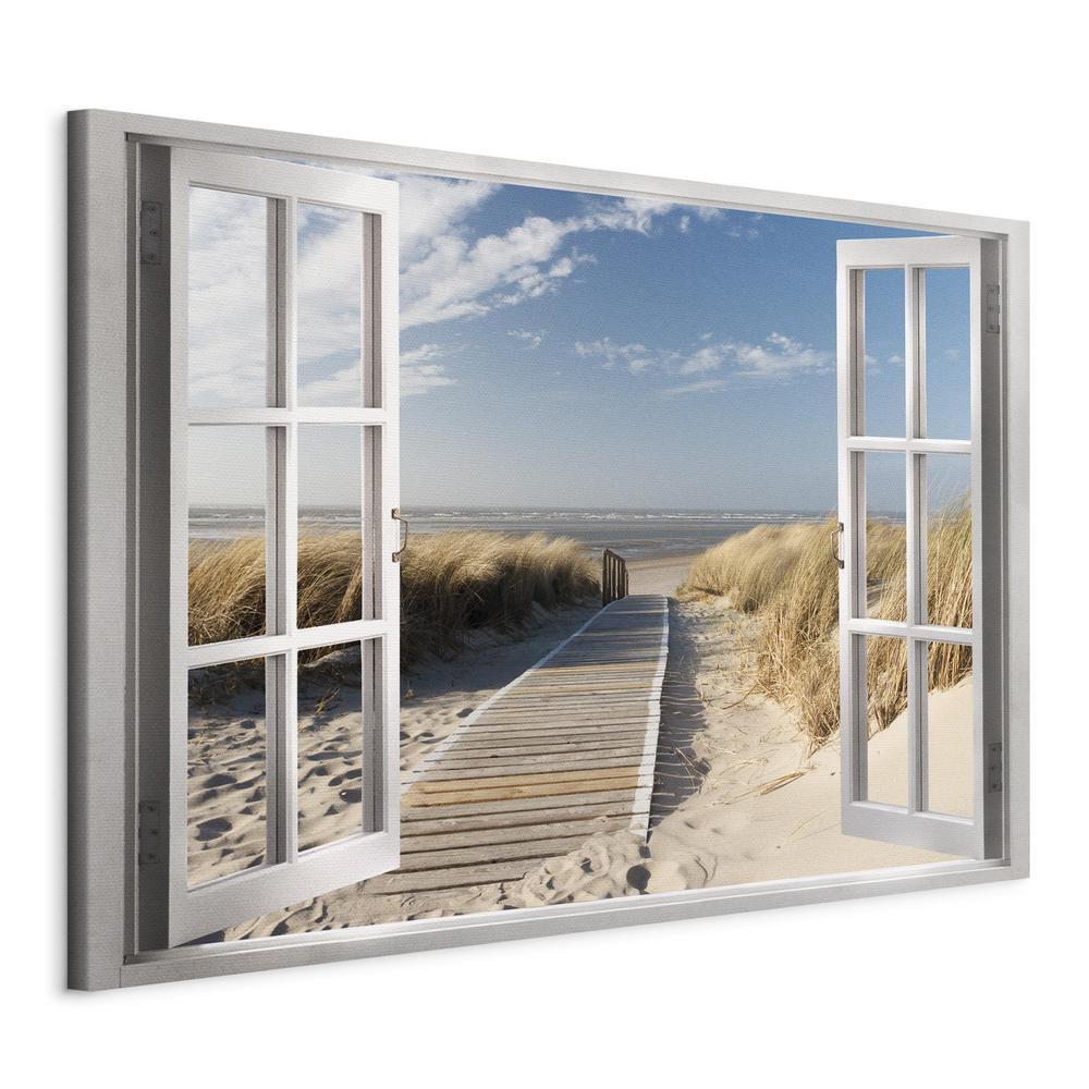 Canvas Print - Window: View of the Beach-ArtfulPrivacy-Wall Art Collection