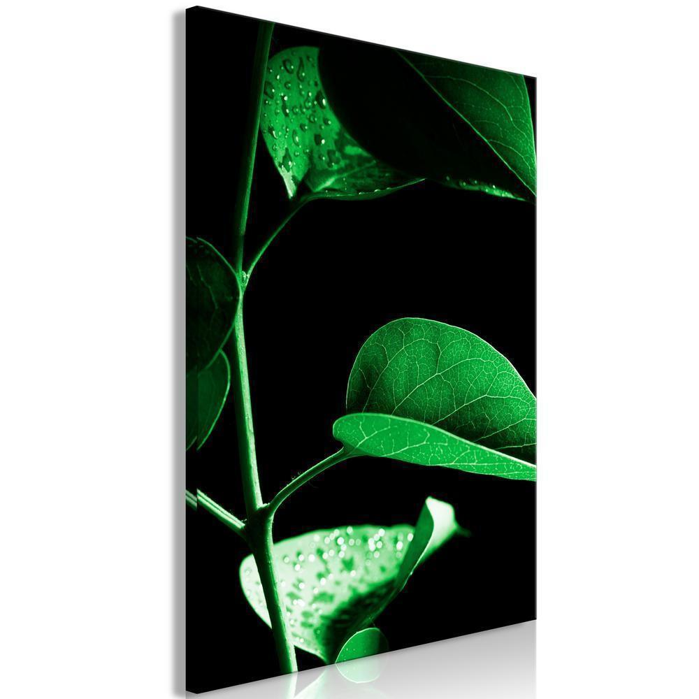 Canvas Print - Plant in Black (1 Part) Vertical-ArtfulPrivacy-Wall Art Collection