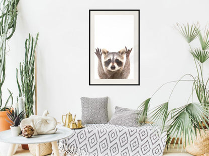 Frame Wall Art - Funny Racoon-artwork for wall with acrylic glass protection