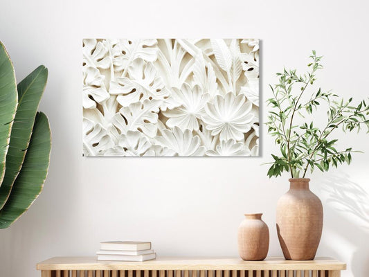Canvas Print - Ceramic Leaves (1 Part) Wide-ArtfulPrivacy-Wall Art Collection